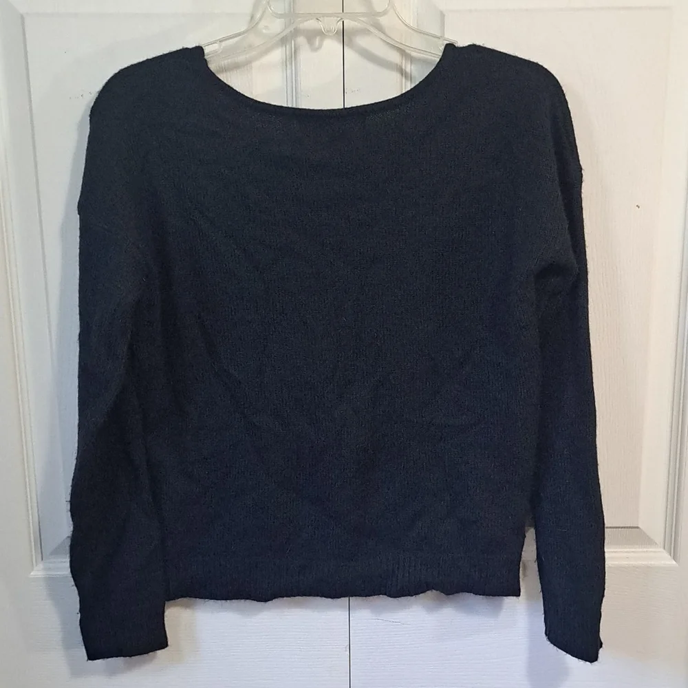 Almost Famous Aztec print sweater - black & white - crop - M